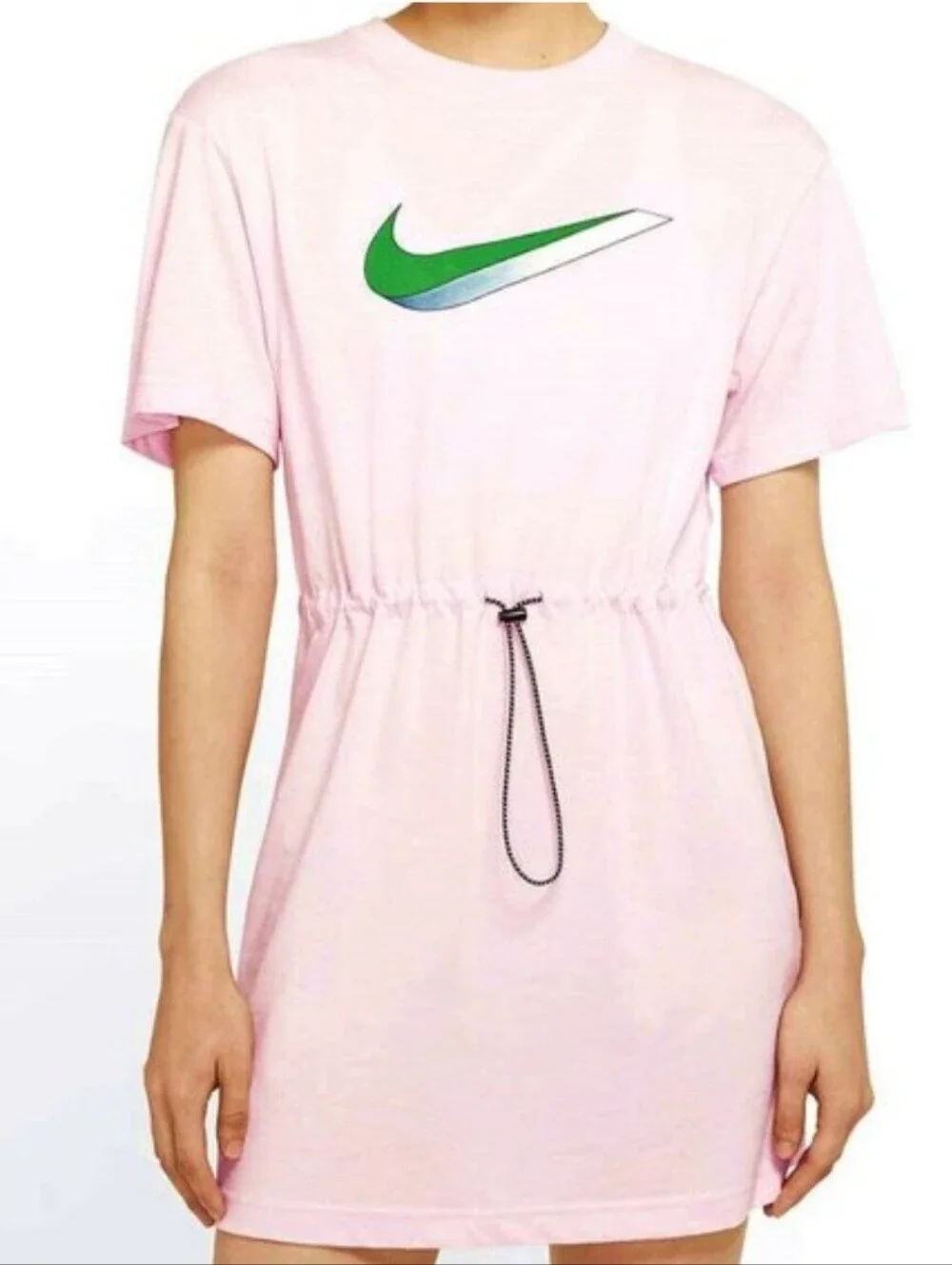 Nike Sportswear Icon Clash Pink Drawstring Mini-dress